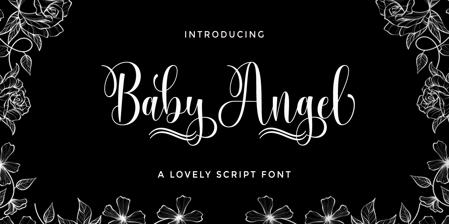 Beispiel einer Baby Angel-Schriftart